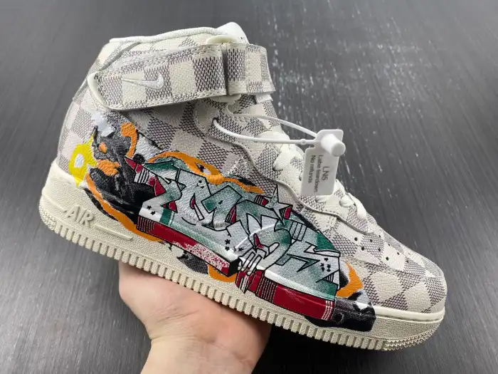 Kicktheory Louis Vuitton Nike Air Force 1 Mid By Virgil Abloh Graffiti 0131