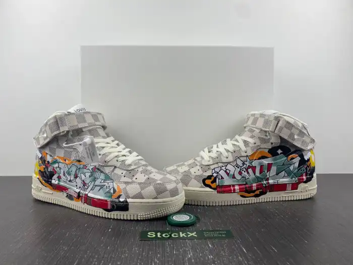 Kicktheory Louis Vuitton Nike Air Force 1 Mid By Virgil Abloh Graffiti 0131