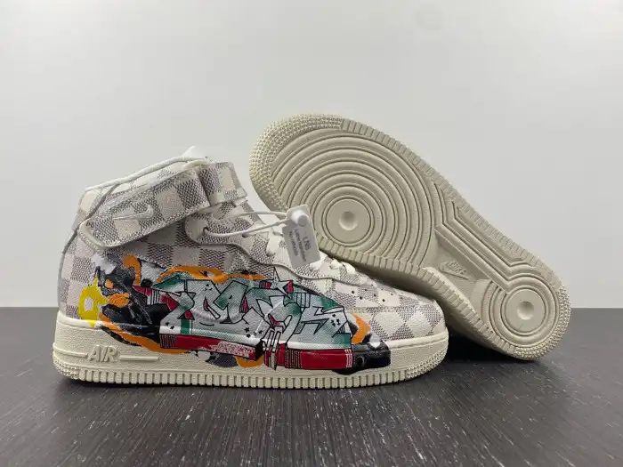 Kicktheory Louis Vuitton Nike Air Force 1 Mid By Virgil Abloh Graffiti 0131