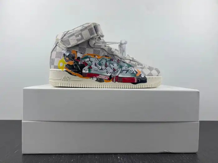 Kicktheory Louis Vuitton Nike Air Force 1 Mid By Virgil Abloh Graffiti 0131