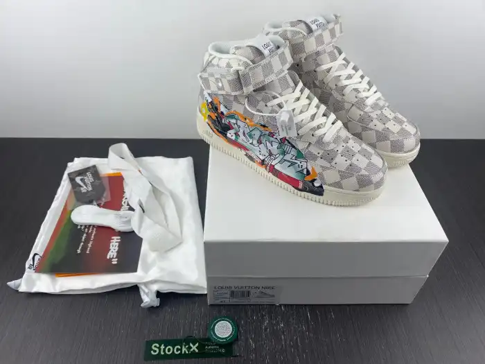 Kicktheory Louis Vuitton Nike Air Force 1 Mid By Virgil Abloh Graffiti 0131