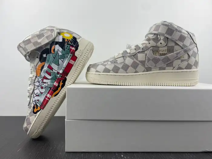 Kicktheory Louis Vuitton Nike Air Force 1 Mid By Virgil Abloh Graffiti 0131