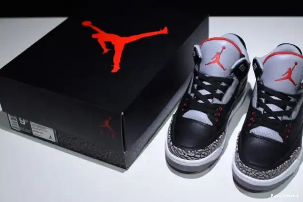 Kicktheory 854262-001 Black Air 3 Jordan Cement 0217